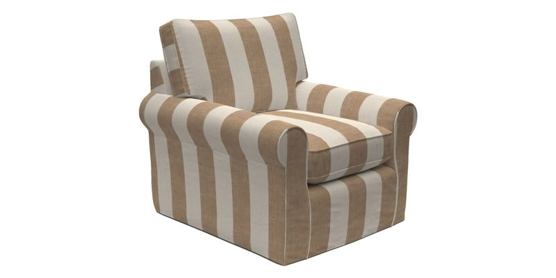 Bignor Chair in Two Tone Plain Biscuit. Loose cover option available