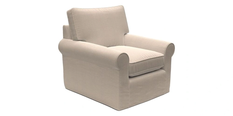 Bignor Chair in Two Tone Plain Biscuit. Loose cover option available