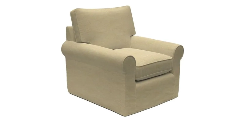 Bignor Chair in Two Tone Plain Biscuit. Loose cover option available