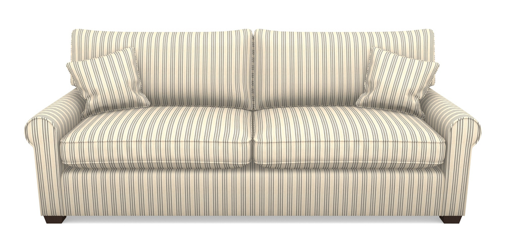 Product photograph of Bignor 4 Seater Sofa In Cloth 22 - Racing Stripes Ayr - Charcoal from Sofas and Stuff Limited