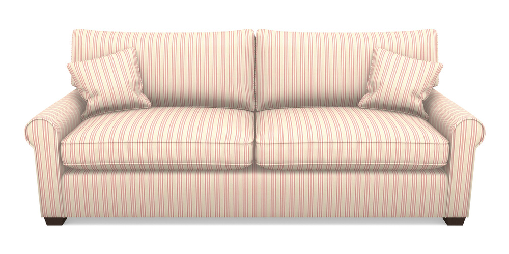 Product photograph of Bignor 4 Seater Sofa In Cloth 22 - Racing Stripes Ayr - Cherry from Sofas and Stuff Limited