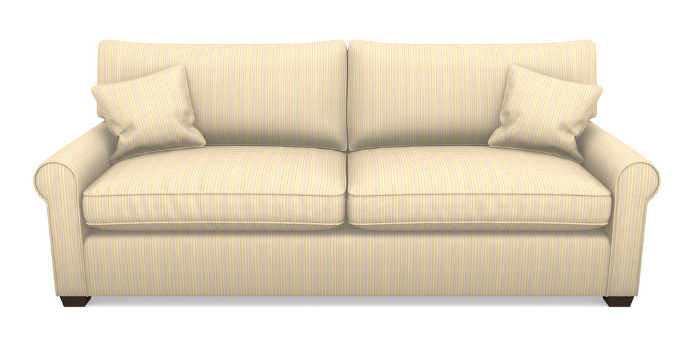 Product photograph of Bignor 4 Seater Sofa In Cloth 22 - Racing Stripes Ayr - Lemon from Sofas and Stuff Limited