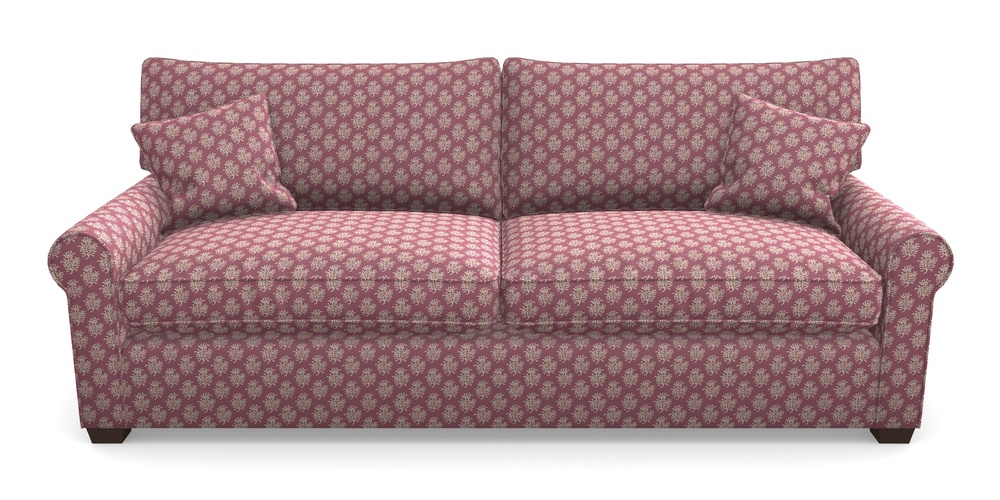 Product photograph of Bignor 4 Seater Sofa In Cloth 21 - Coral 1 - Cassis from Sofas and Stuff Limited