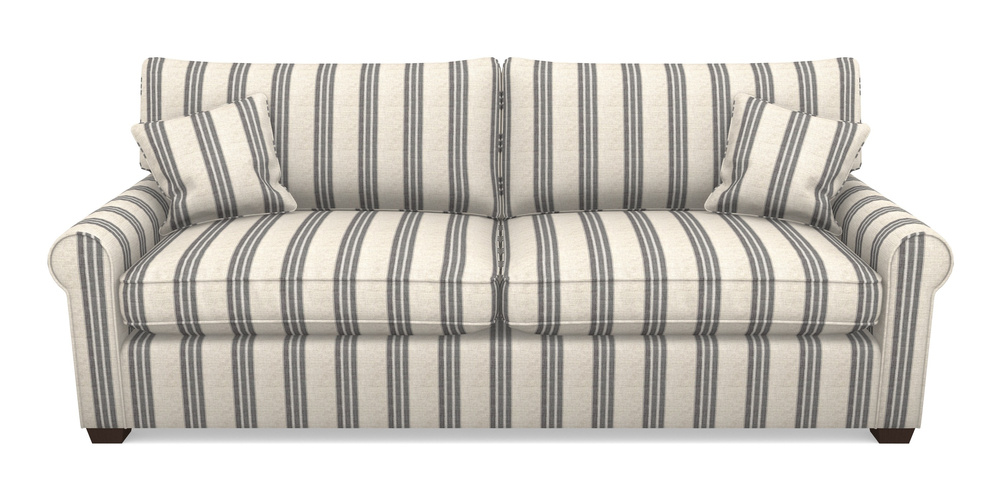 Product photograph of Bignor 4 Seater Sofa In Cloth 18 Stripes - Bengal - Bible Black from Sofas and Stuff Limited