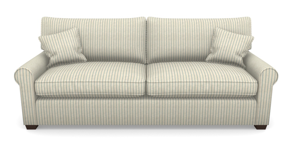 Product photograph of Bignor 4 Seater Sofa In Cloth 18 Stripes - Ticking - Basil from Sofas and Stuff Limited