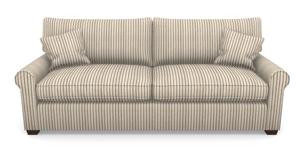 Product photograph of Bignor 4 Seater Sofa In Cloth 18 Stripes - Ticking - Bible Black from Sofas and Stuff Limited