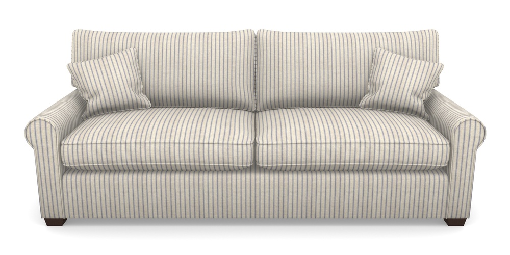 Product photograph of Bignor 4 Seater Sofa In Cloth 18 Stripes - Ticking - Indigo from Sofas and Stuff Limited