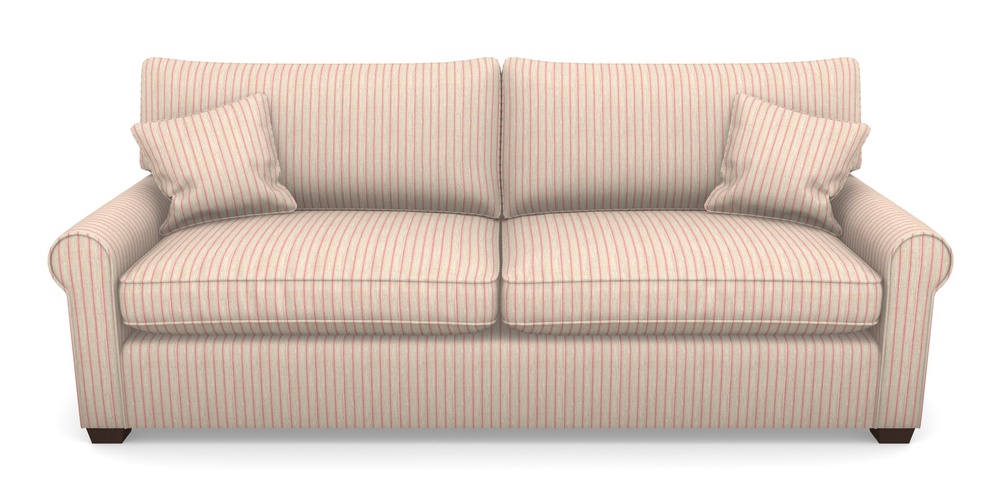 Product photograph of Bignor 4 Seater Sofa In Cloth 18 Stripes - Ticking - Cranberry from Sofas and Stuff Limited