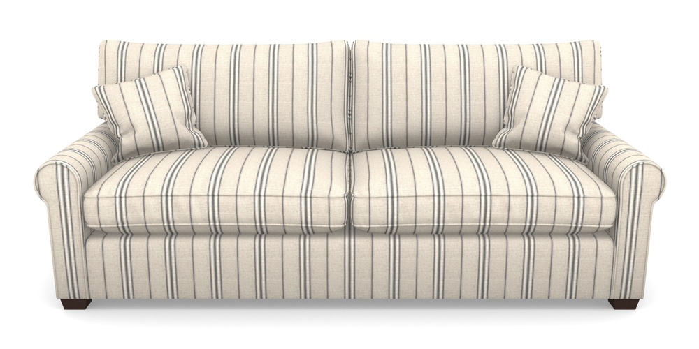 Product photograph of Bignor 4 Seater Sofa In Cloth 18 Stripes - Regimental - Bible Black from Sofas and Stuff Limited