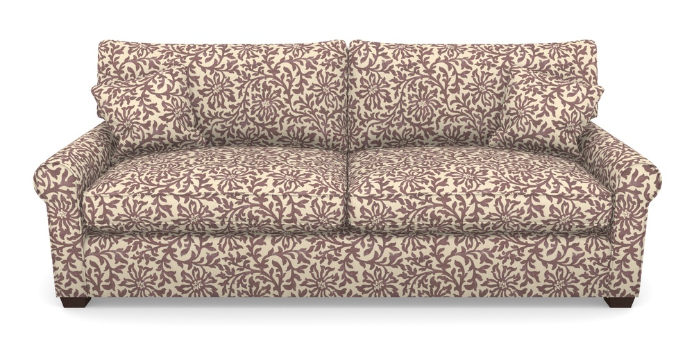 Product photograph of Bignor 4 Seater Sofa In V A Brompton Collection - Floral Scroll - Cacao from Sofas and Stuff Limited