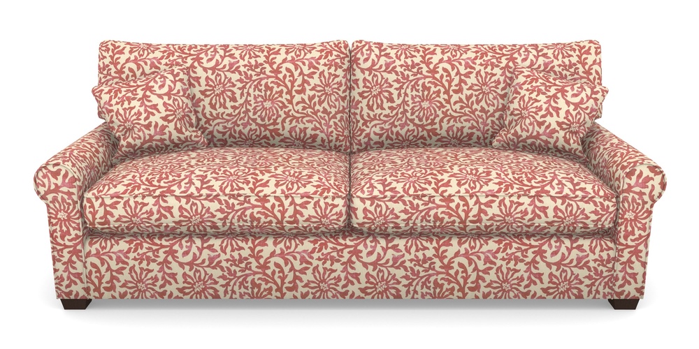 Product photograph of Bignor 4 Seater Sofa In V A Brompton Collection - Floral Scroll - Chilli from Sofas and Stuff Limited