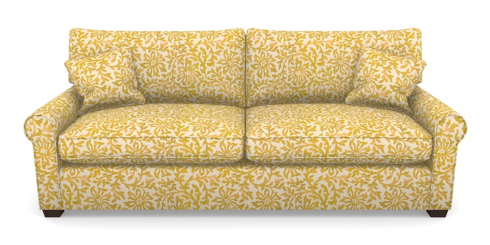 Product photograph of Bignor 4 Seater Sofa In V A Brompton Collection - Floral Scroll - Corn from Sofas and Stuff Limited