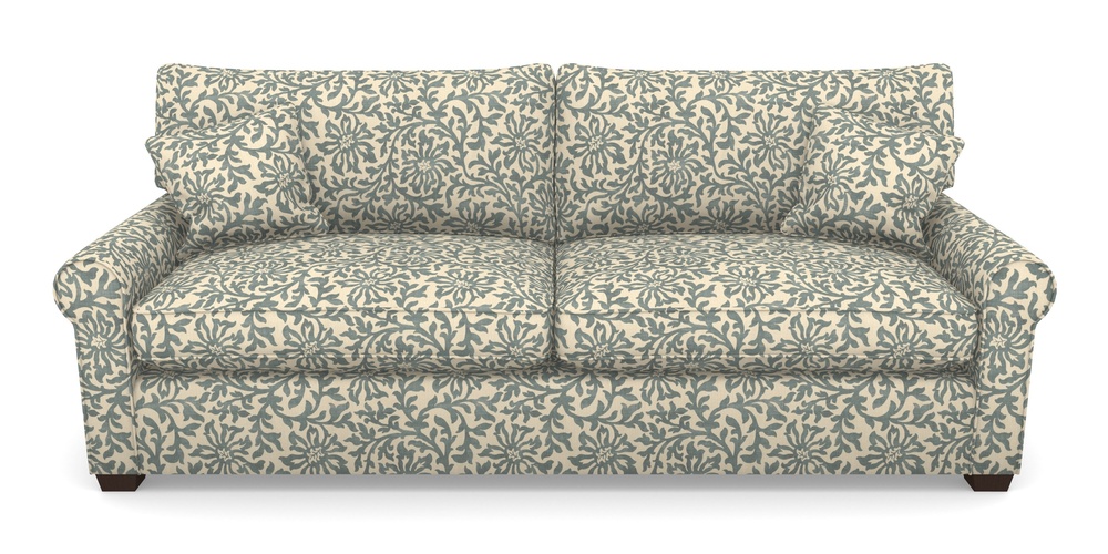 Product photograph of Bignor 4 Seater Sofa In V A Brompton Collection - Floral Scroll - Pebble from Sofas and Stuff Limited