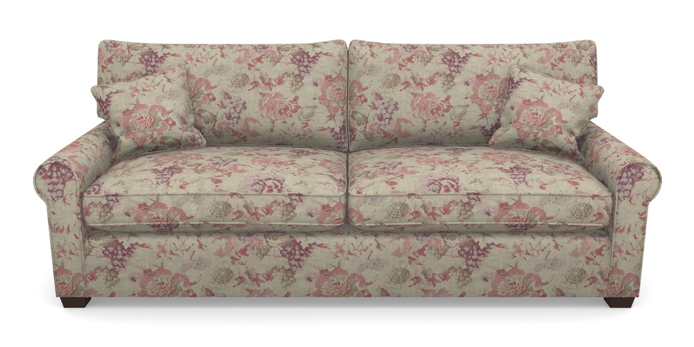 Product photograph of Bignor 4 Seater Sofa In Floral Linen - Faith Rose Quartz from Sofas and Stuff Limited