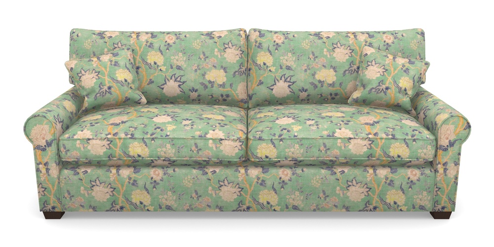 Product photograph of Bignor 4 Seater Sofa In Floral Linen - Even So Verde from Sofas and Stuff Limited