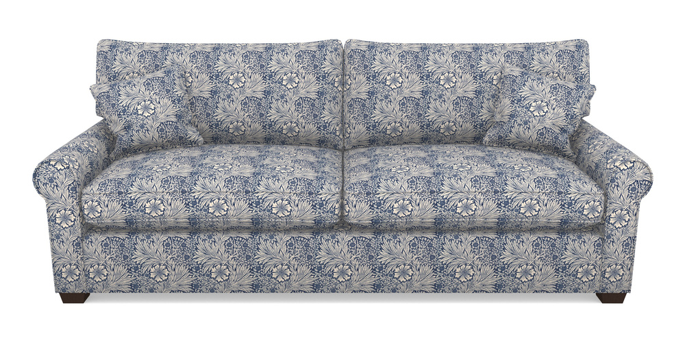 Product photograph of Bignor 4 Seater Sofa In William Morris Collection - Marigold - Indigo Linen from Sofas and Stuff Limited