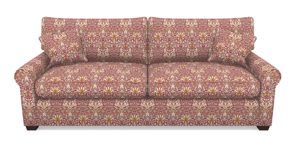 Product photograph of Bignor 4 Seater Sofa In William Morris Collection - Snakeshead - Claret Gold from Sofas and Stuff Limited