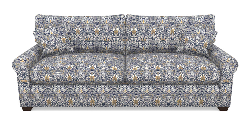 Product photograph of Bignor 4 Seater Sofa In William Morris Collection - Snakeshead - Indigo Hemp from Sofas and Stuff Limited