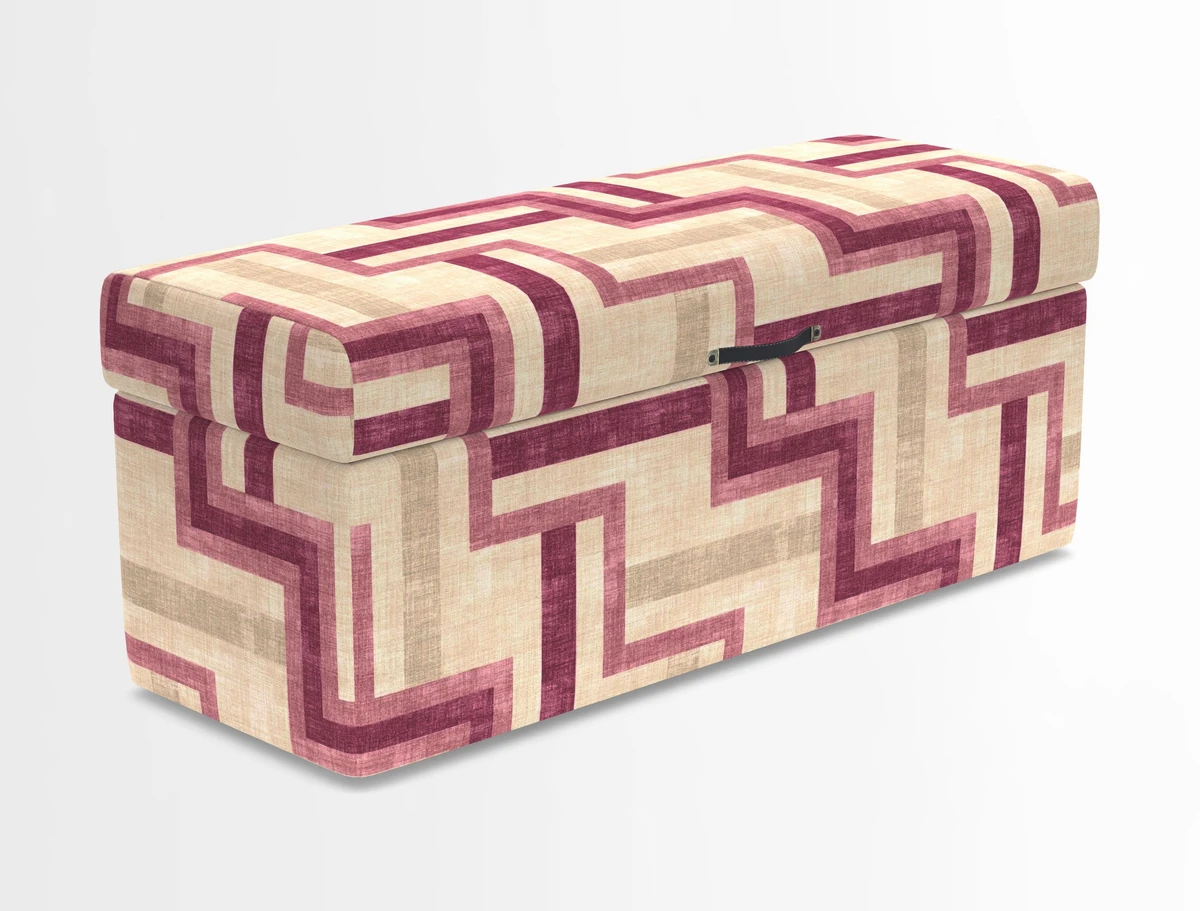 Birdham medium blanket box in Spill Resistant Gertrude Jekyll Ornamental Duck Egg and Alwinton 3 seater sofa in Spill Resistant Sussex Stripe Mocha
