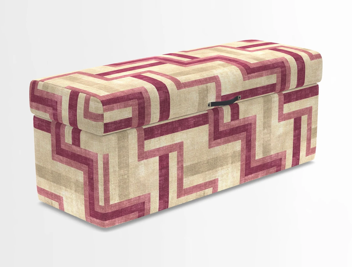 Birdham medium blanket box in Spill Resistant Gertrude Jekyll Ornamental Duck Egg and Alwinton 3 seater sofa in Spill Resistant Sussex Stripe Mocha