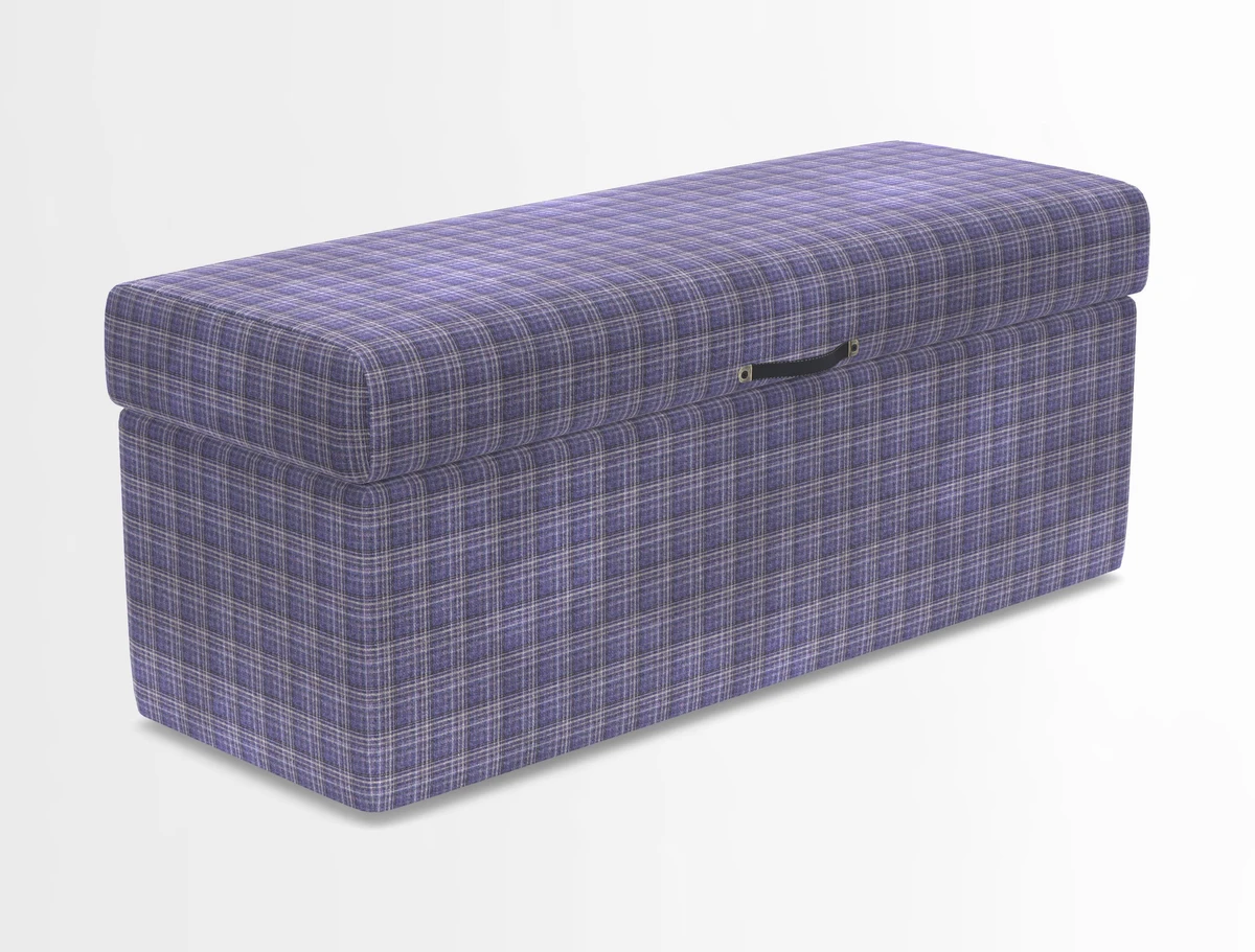 Birdham medium blanket box in Spill Resistant Gertrude Jekyll Ornamental Duck Egg and Alwinton 3 seater sofa in Spill Resistant Sussex Stripe Mocha