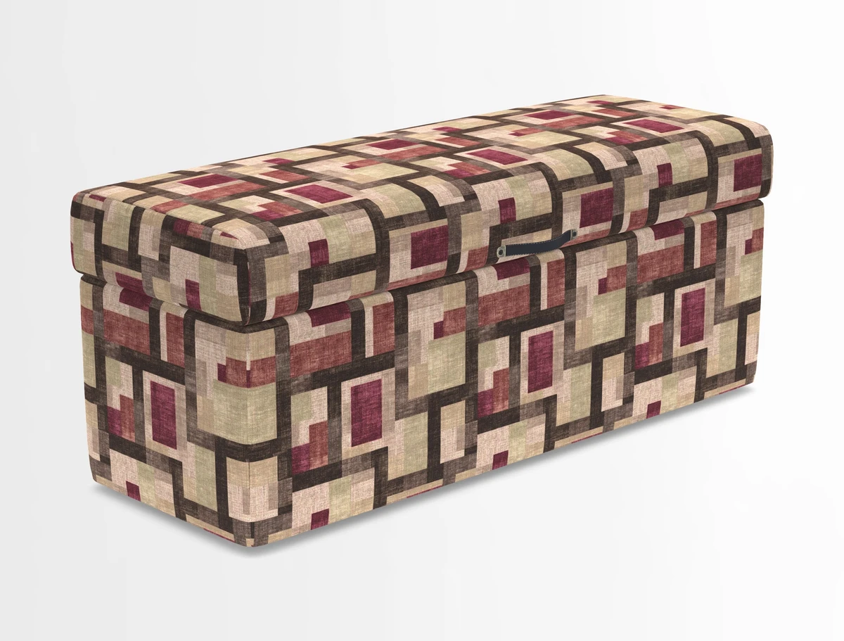Birdham medium blanket box in Spill Resistant Gertrude Jekyll Ornamental Duck Egg and Alwinton 3 seater sofa in Spill Resistant Sussex Stripe Mocha