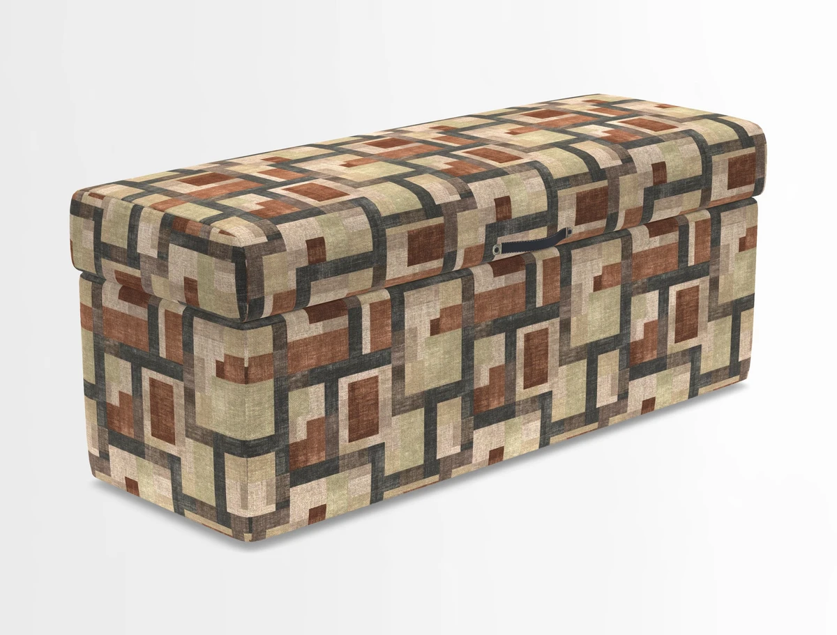 Birdham medium blanket box in Spill Resistant Gertrude Jekyll Ornamental Duck Egg and Alwinton 3 seater sofa in Spill Resistant Sussex Stripe Mocha