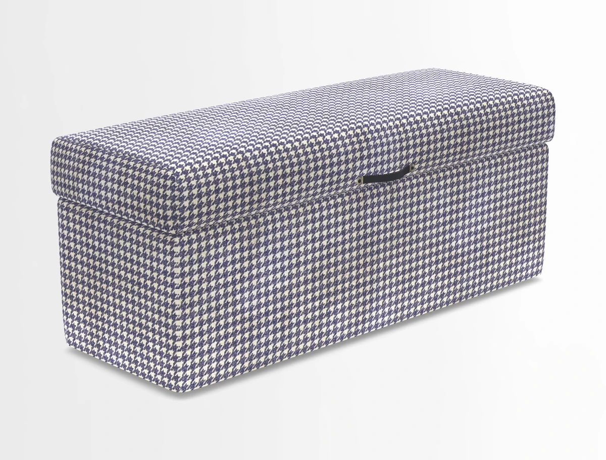 Birdham medium blanket box in Spill Resistant Gertrude Jekyll Ornamental Duck Egg and Alwinton 3 seater sofa in Spill Resistant Sussex Stripe Mocha