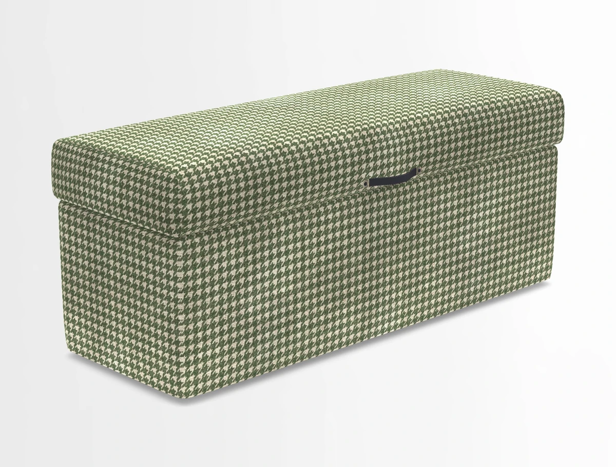 Birdham medium blanket box in Spill Resistant Gertrude Jekyll Ornamental Duck Egg and Alwinton 3 seater sofa in Spill Resistant Sussex Stripe Mocha