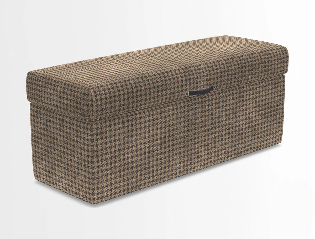 Birdham medium blanket box in Spill Resistant Gertrude Jekyll Ornamental Duck Egg and Alwinton 3 seater sofa in Spill Resistant Sussex Stripe Mocha