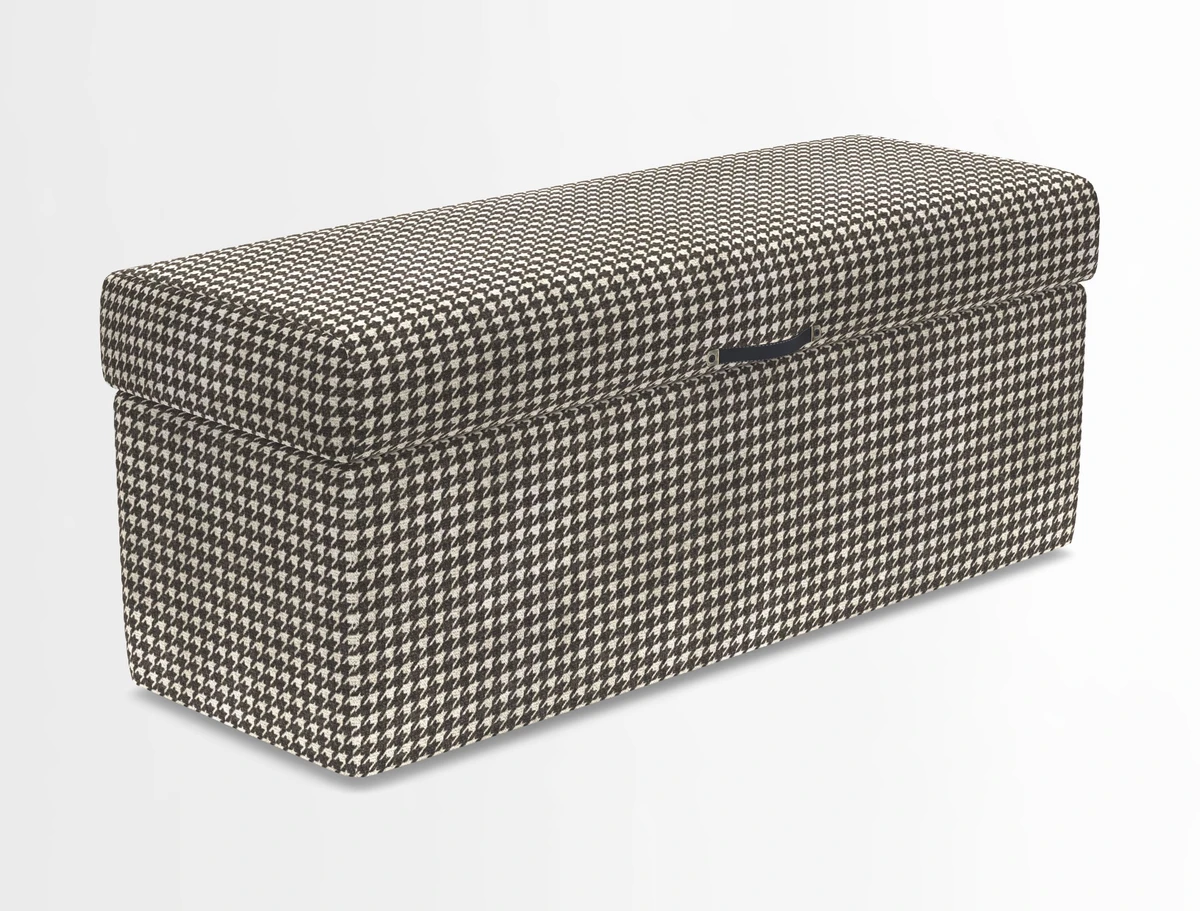 Birdham medium blanket box in Spill Resistant Gertrude Jekyll Ornamental Duck Egg and Alwinton 3 seater sofa in Spill Resistant Sussex Stripe Mocha