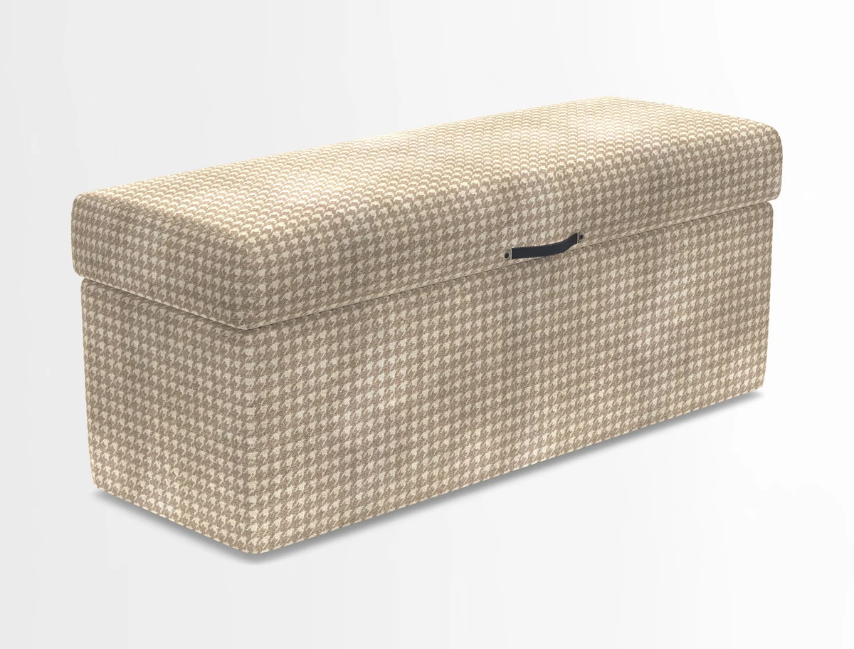Birdham medium blanket box in Spill Resistant Gertrude Jekyll Ornamental Duck Egg and Alwinton 3 seater sofa in Spill Resistant Sussex Stripe Mocha