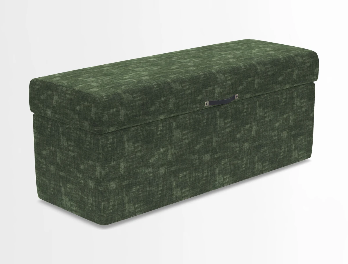 Birdham medium blanket box in Spill Resistant Gertrude Jekyll Ornamental Duck Egg and Alwinton 3 seater sofa in Spill Resistant Sussex Stripe Mocha