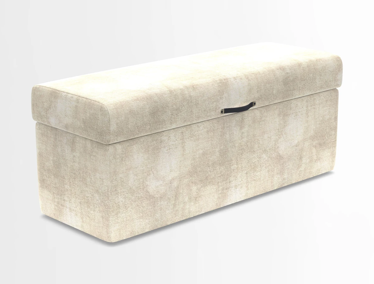 Birdham medium blanket box in Spill Resistant Gertrude Jekyll Ornamental Duck Egg and Alwinton 3 seater sofa in Spill Resistant Sussex Stripe Mocha