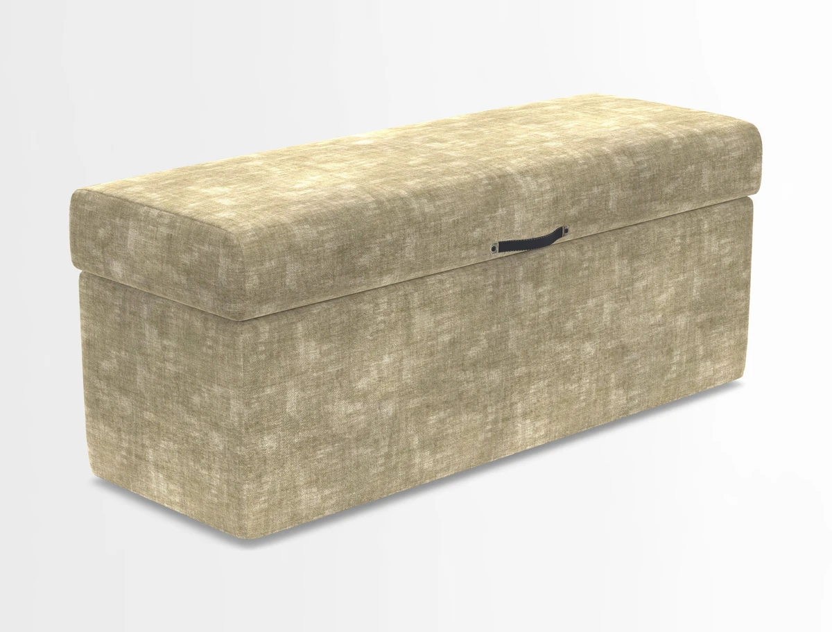 Birdham medium blanket box in Spill Resistant Gertrude Jekyll Ornamental Duck Egg and Alwinton 3 seater sofa in Spill Resistant Sussex Stripe Mocha