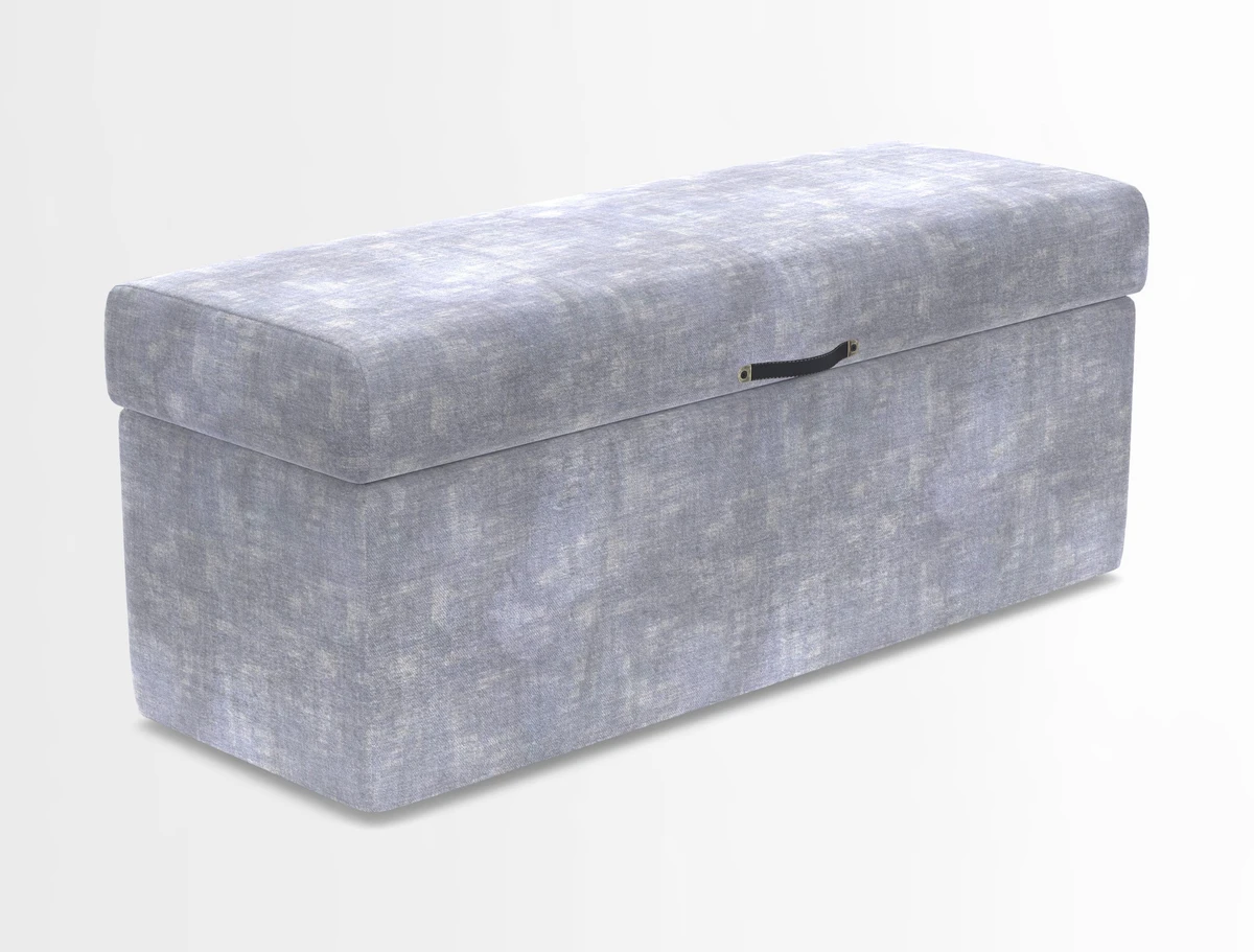Birdham medium blanket box in Spill Resistant Gertrude Jekyll Ornamental Duck Egg and Alwinton 3 seater sofa in Spill Resistant Sussex Stripe Mocha