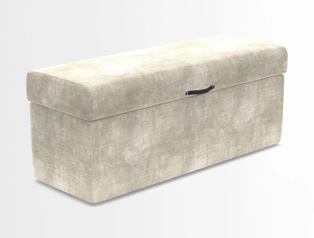 Birdham medium blanket box in Spill Resistant Gertrude Jekyll Ornamental Duck Egg and Alwinton 3 seater sofa in Spill Resistant Sussex Stripe Mocha