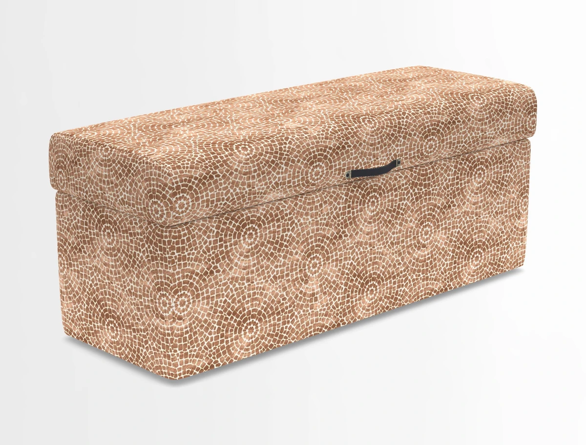 Birdham medium blanket box in Spill Resistant Gertrude Jekyll Ornamental Duck Egg and Alwinton 3 seater sofa in Spill Resistant Sussex Stripe Mocha