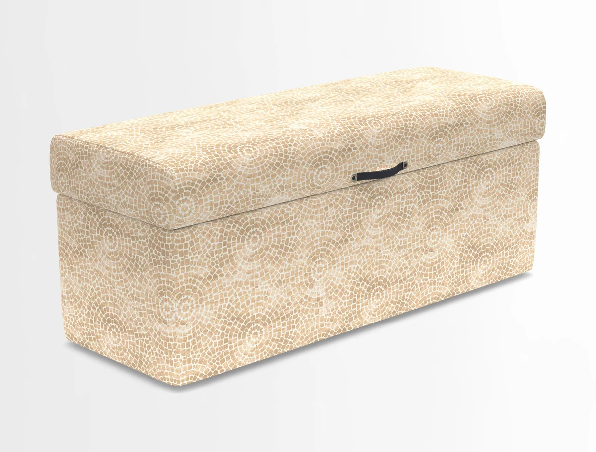 Birdham medium blanket box in Spill Resistant Gertrude Jekyll Ornamental Duck Egg and Alwinton 3 seater sofa in Spill Resistant Sussex Stripe Mocha