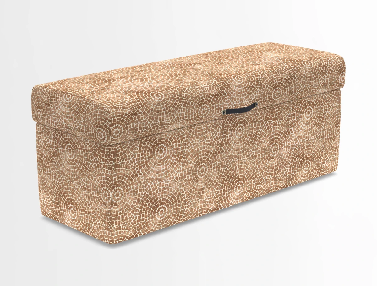 Birdham medium blanket box in Spill Resistant Gertrude Jekyll Ornamental Duck Egg and Alwinton 3 seater sofa in Spill Resistant Sussex Stripe Mocha