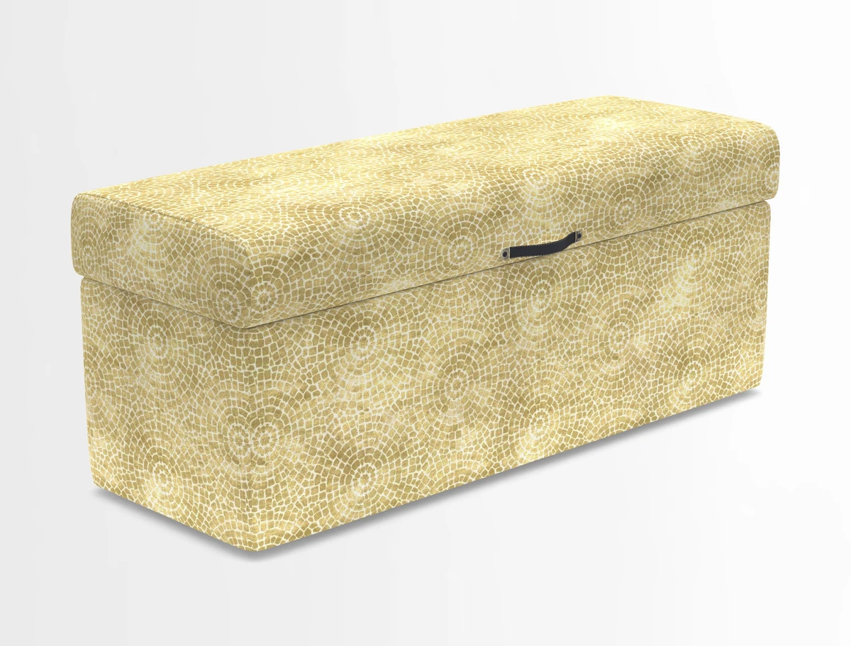 Birdham medium blanket box in Spill Resistant Gertrude Jekyll Ornamental Duck Egg and Alwinton 3 seater sofa in Spill Resistant Sussex Stripe Mocha