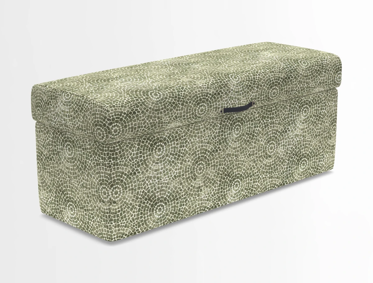 Birdham medium blanket box in Spill Resistant Gertrude Jekyll Ornamental Duck Egg and Alwinton 3 seater sofa in Spill Resistant Sussex Stripe Mocha