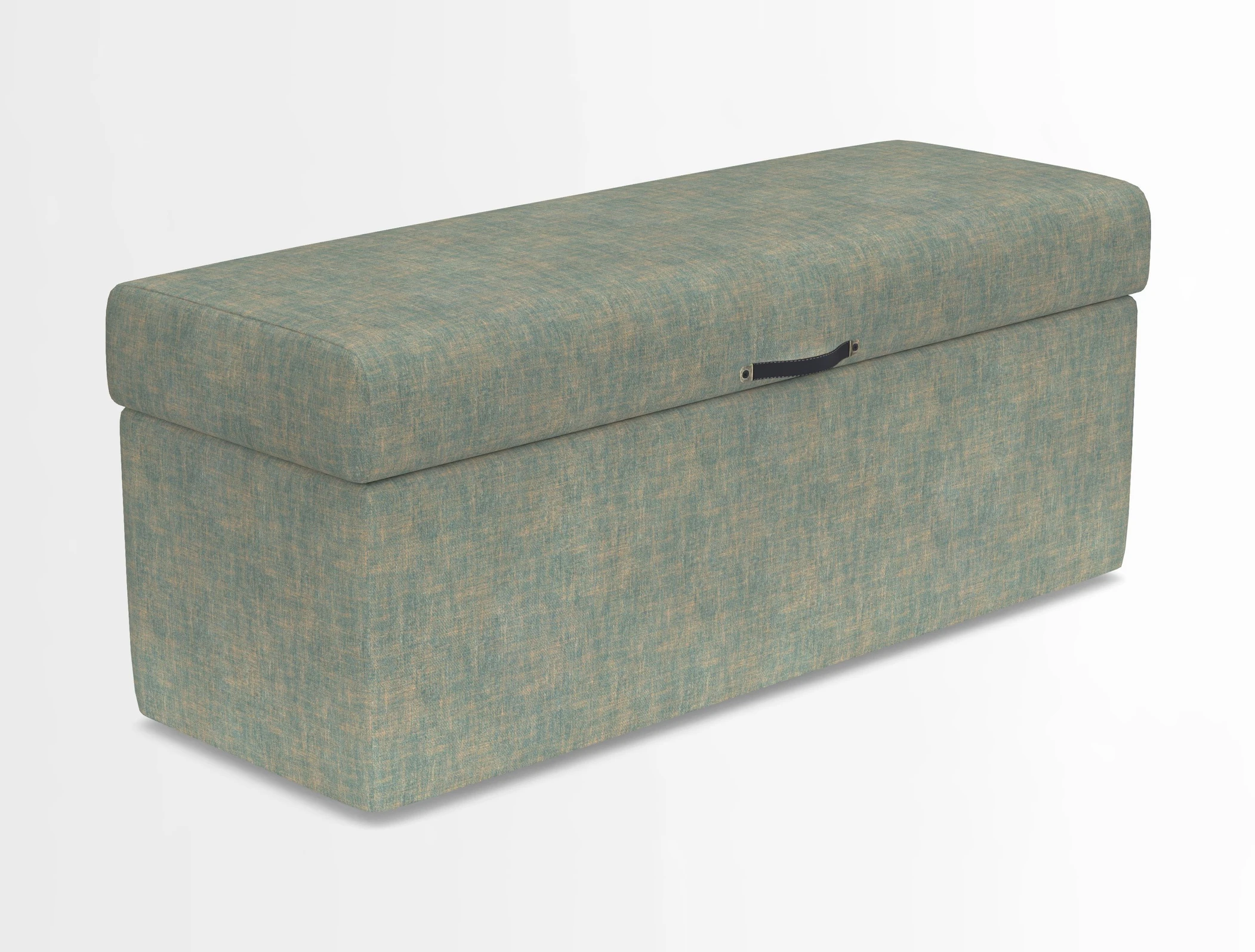 Birdham medium blanket box in Spill Resistant Gertrude Jekyll Ornamental Duck Egg and Alwinton 3 seater sofa in Spill Resistant Sussex Stripe Mocha