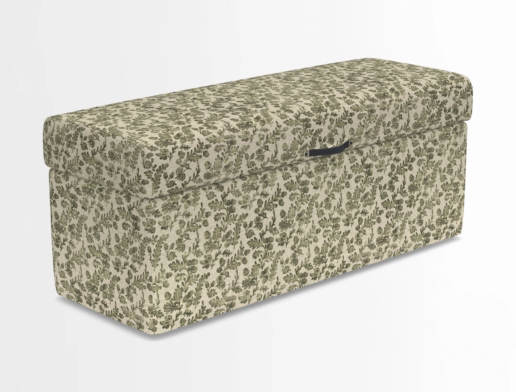 Birdham medium blanket box in Spill Resistant Gertrude Jekyll Ornamental Duck Egg and Alwinton 3 seater sofa in Spill Resistant Sussex Stripe Mocha