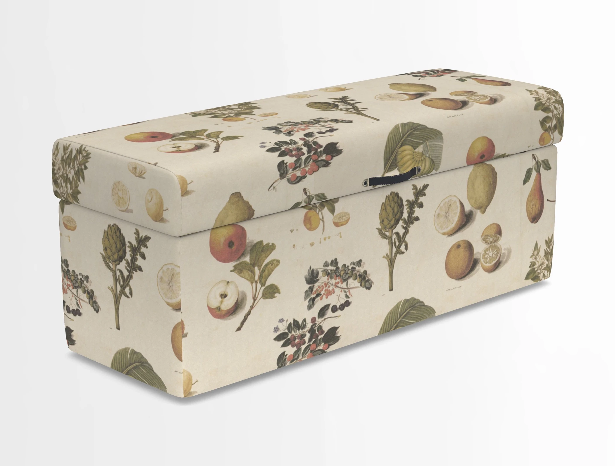 Birdham medium blanket box in Spill Resistant Gertrude Jekyll Ornamental Duck Egg and Alwinton 3 seater sofa in Spill Resistant Sussex Stripe Mocha