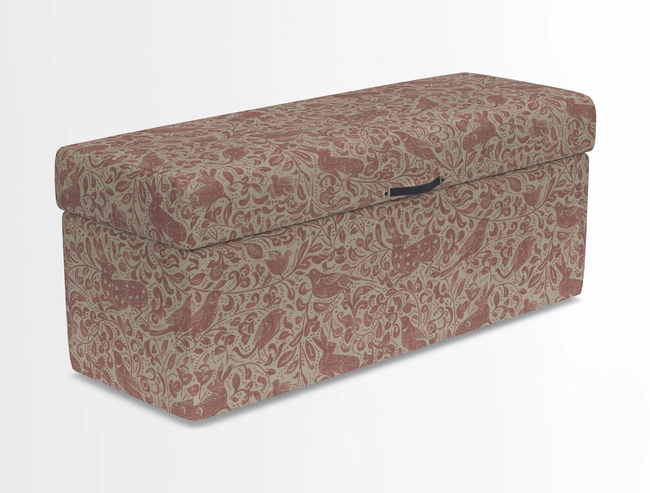 Birdham medium blanket box in Spill Resistant Gertrude Jekyll Ornamental Duck Egg and Alwinton 3 seater sofa in Spill Resistant Sussex Stripe Mocha