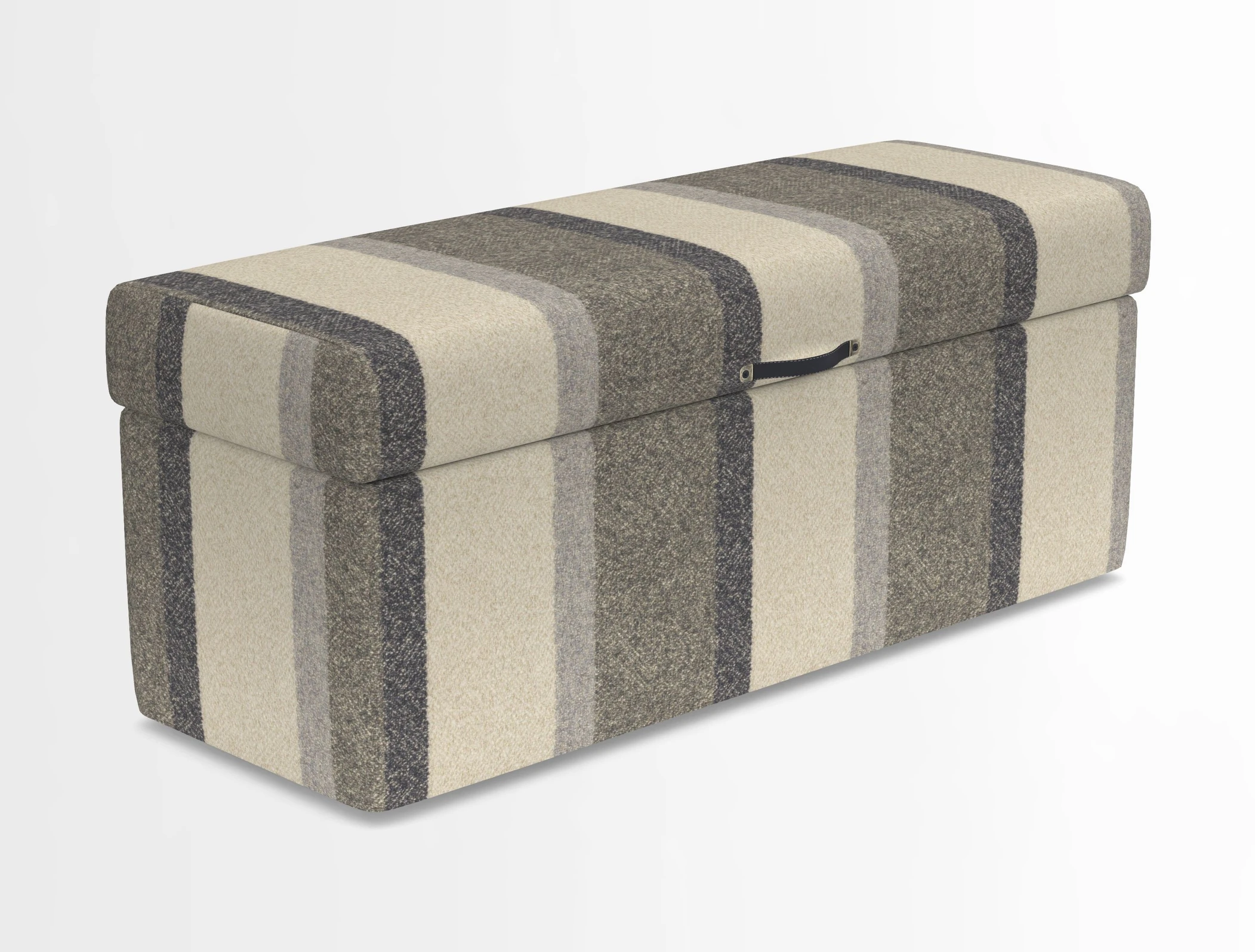 Birdham medium blanket box in Spill Resistant Gertrude Jekyll Ornamental Duck Egg and Alwinton 3 seater sofa in Spill Resistant Sussex Stripe Mocha