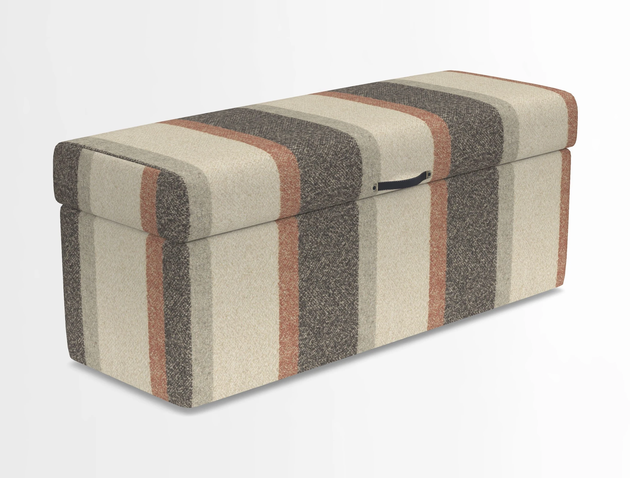 Birdham medium blanket box in Spill Resistant Gertrude Jekyll Ornamental Duck Egg and Alwinton 3 seater sofa in Spill Resistant Sussex Stripe Mocha