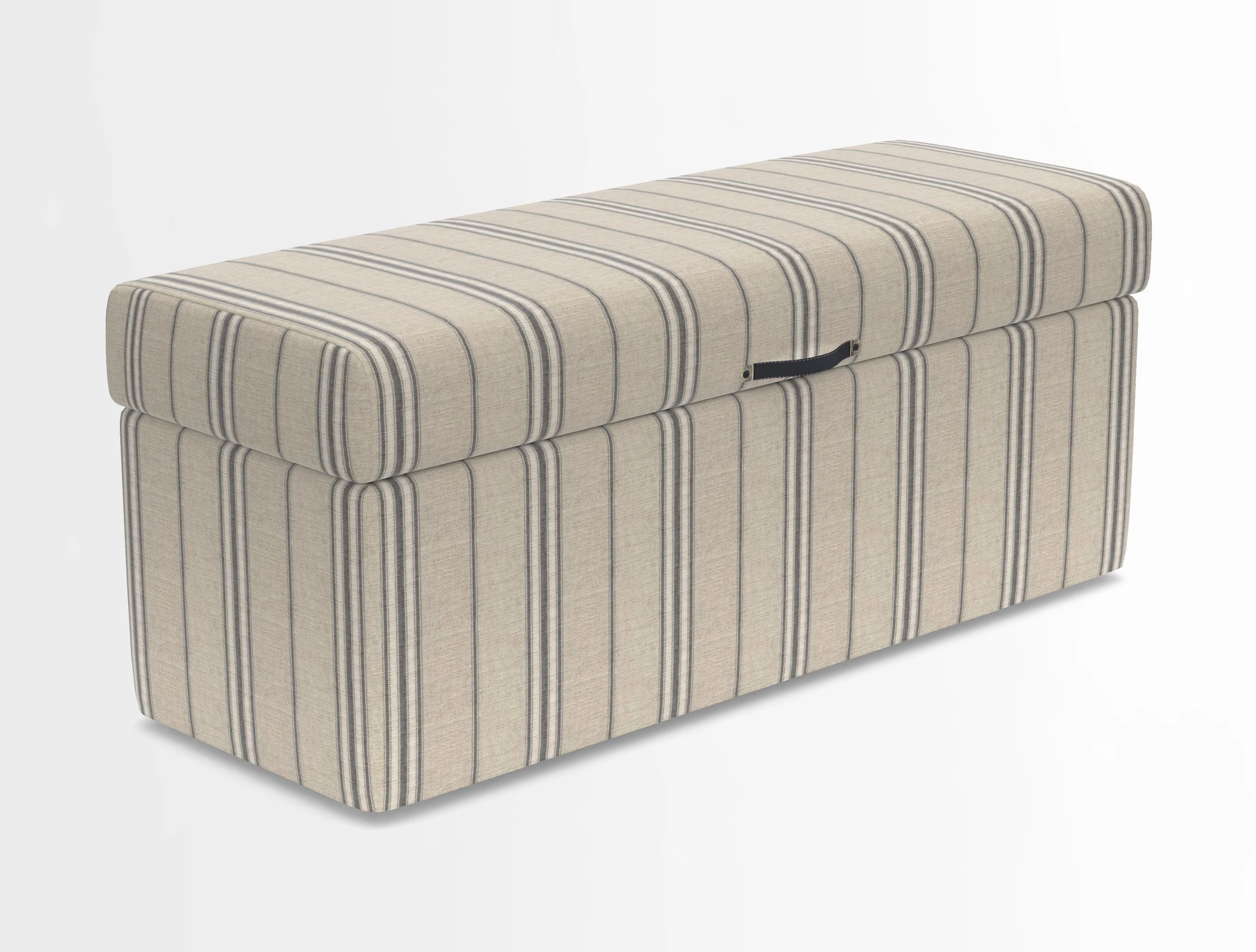 Birdham medium blanket box in Spill Resistant Gertrude Jekyll Ornamental Duck Egg and Alwinton 3 seater sofa in Spill Resistant Sussex Stripe Mocha