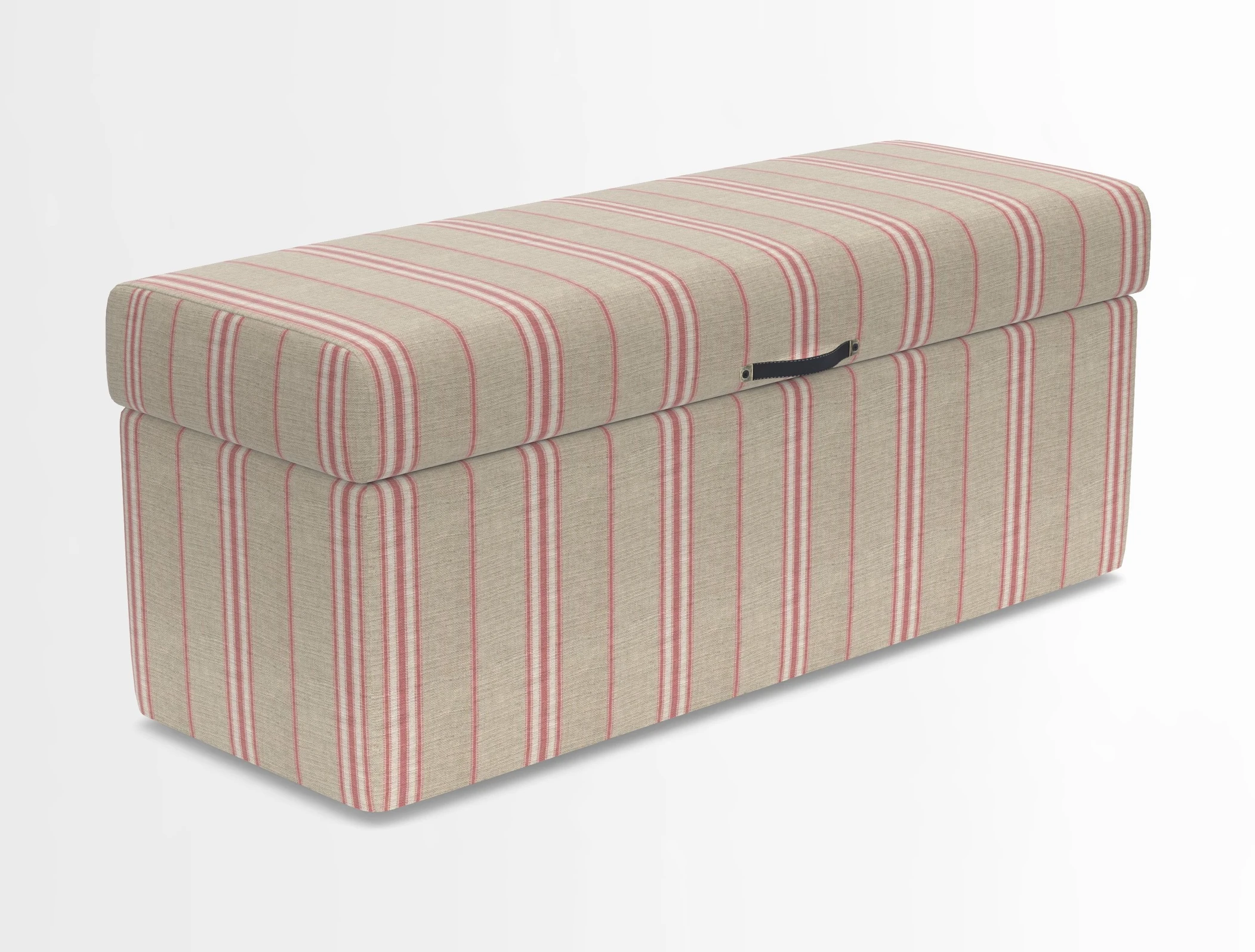 Birdham medium blanket box in Spill Resistant Gertrude Jekyll Ornamental Duck Egg and Alwinton 3 seater sofa in Spill Resistant Sussex Stripe Mocha